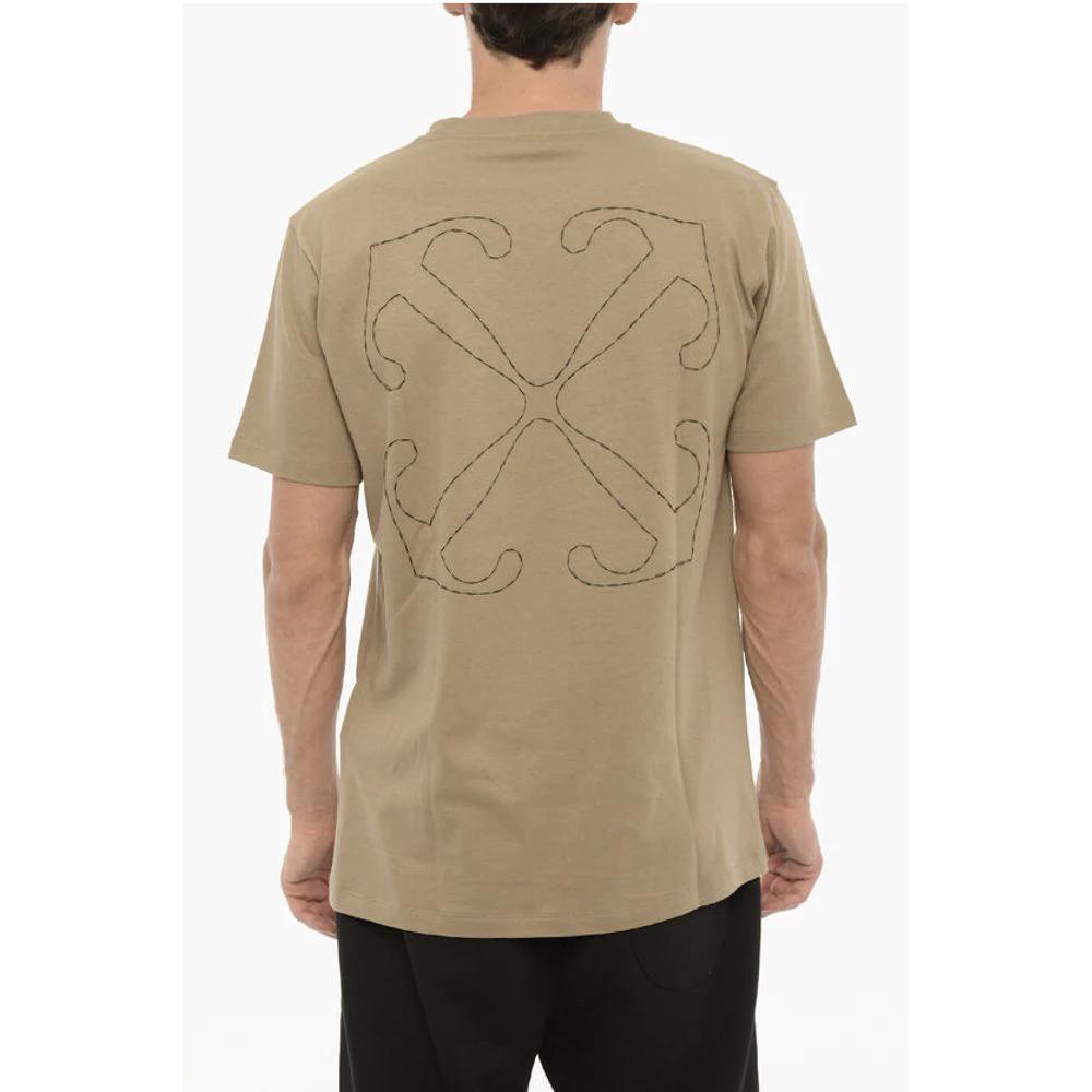 Off-White Slim Fit Crew-neck T-Shirt with Embroidered Logo by Off-White
