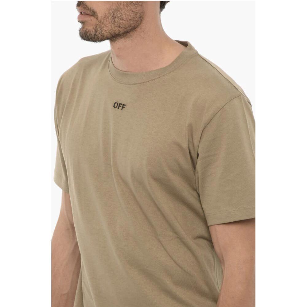 Off-White Slim Fit Crew-neck T-Shirt with Embroidered Logo by Off-White