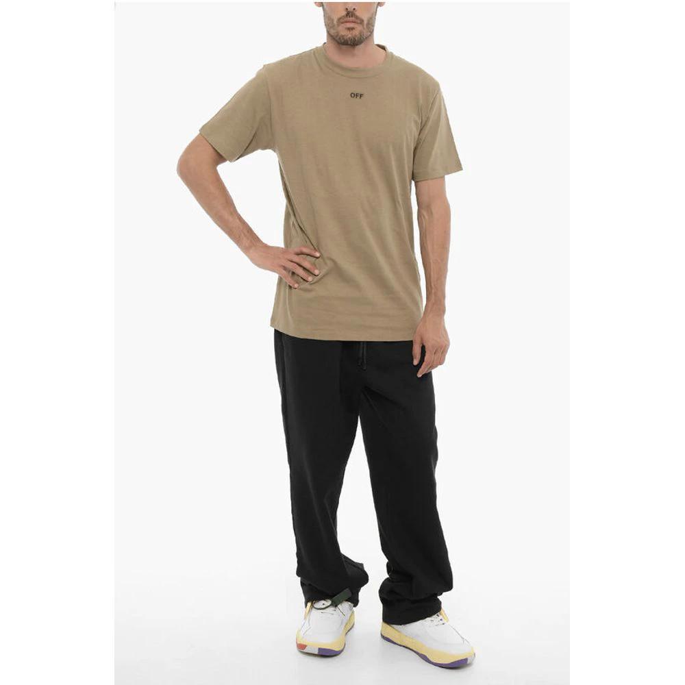 Off-White Slim Fit Crew-neck T-Shirt with Embroidered Logo by Off-White