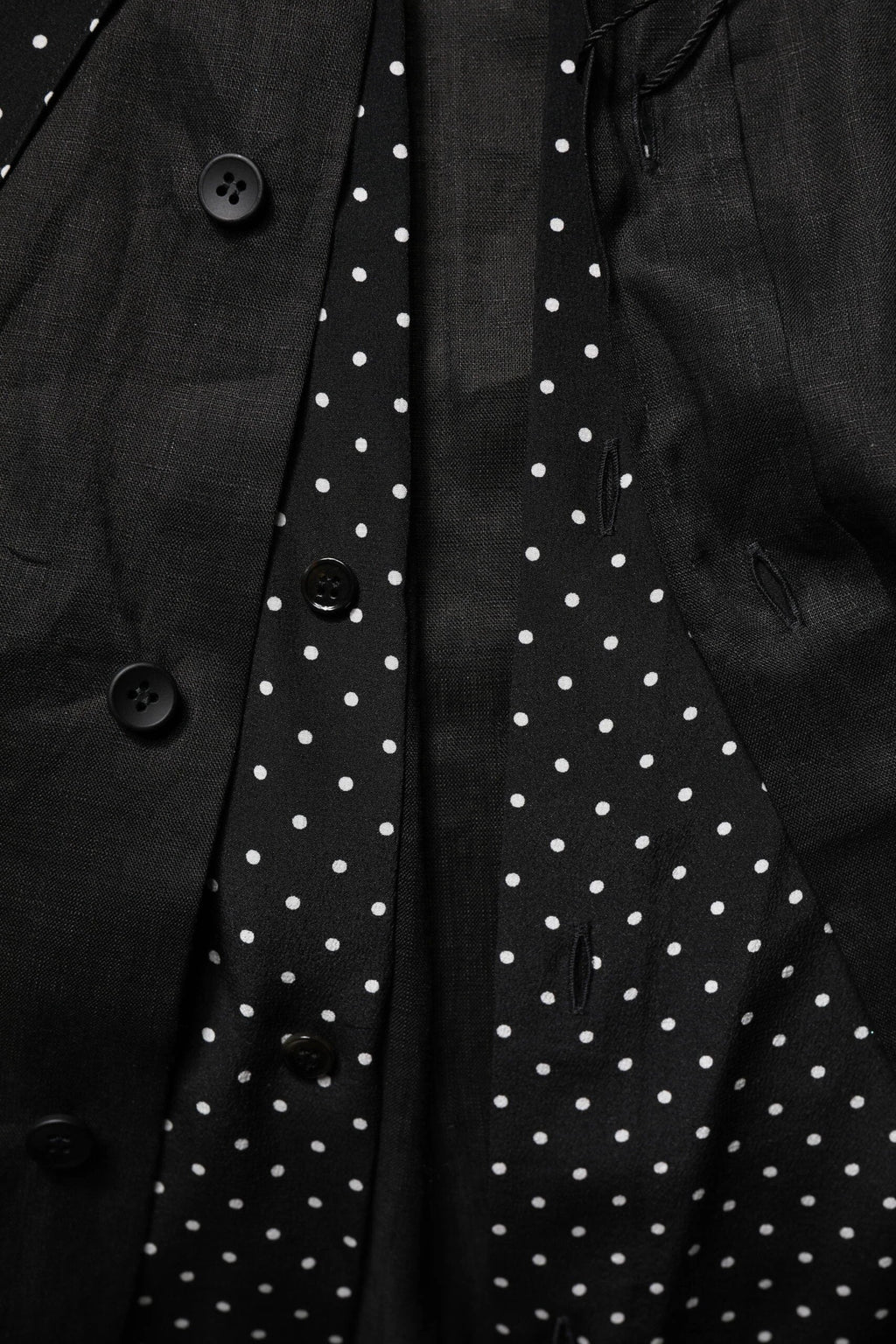 Dolce & Gabbana Black Polka Dot Collar Tie Neck Casual Shirt by Dolce & Gabbana