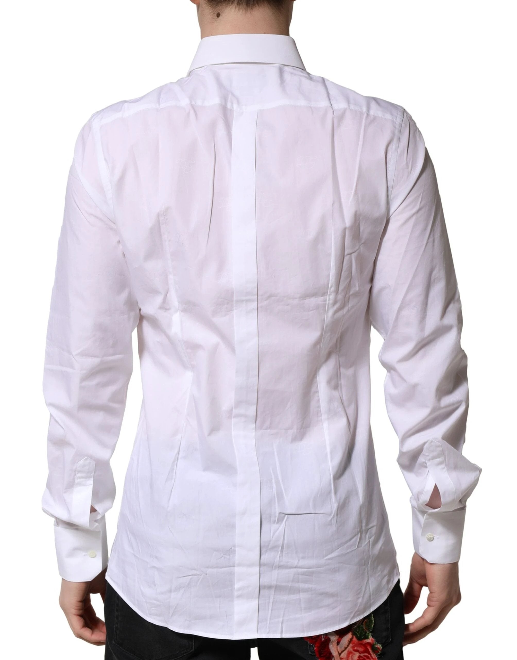 Dolce & Gabbana White GOLD Long Sleeves Dress Formal Shirt by Dolce & Gabbana
