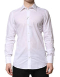 Dolce & Gabbana White Cotton Long Sleeves GOLD Formal Shirt by Dolce & Gabbana