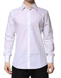 Dolce & Gabbana White GOLD Long Sleeves Men Dress Formal Shirt by Dolce & Gabbana