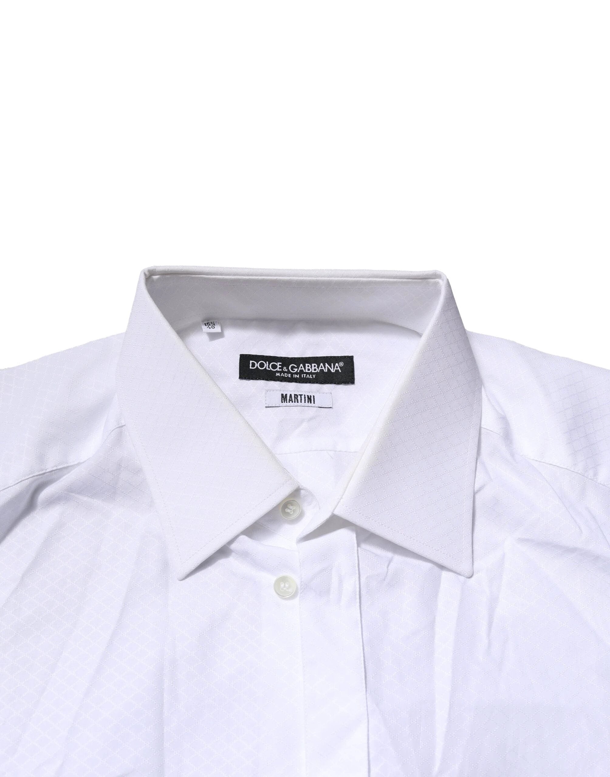 Dolce & Gabbana White MARTINI Long Sleeves Men Formal Shirt by Dolce & Gabbana