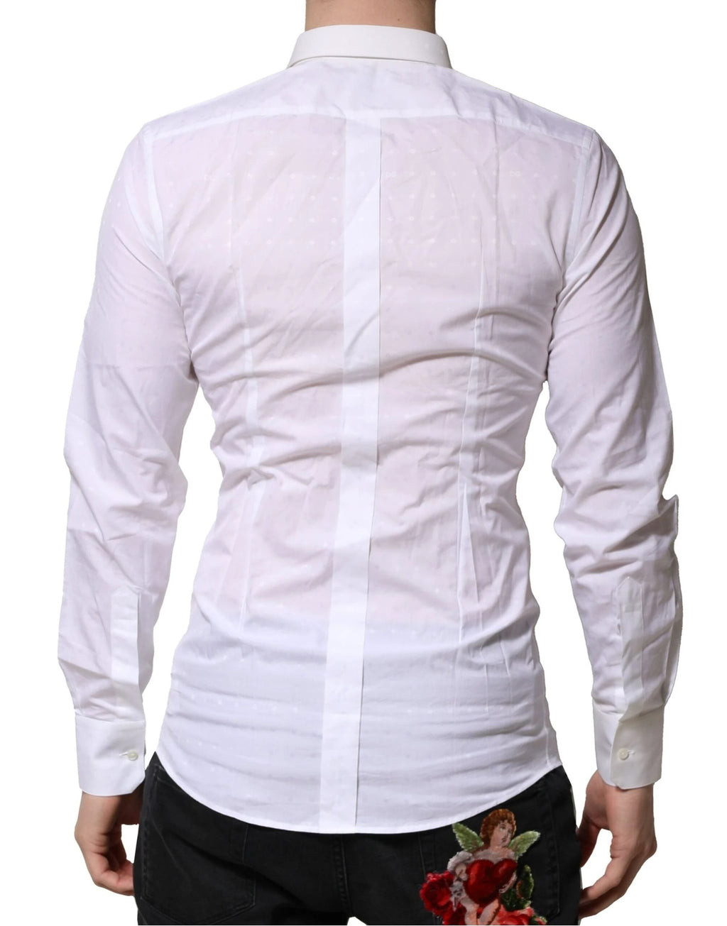 Dolce & Gabbana White GOLD Long Sleeves Dress Men Formal Shirt by Dolce & Gabbana