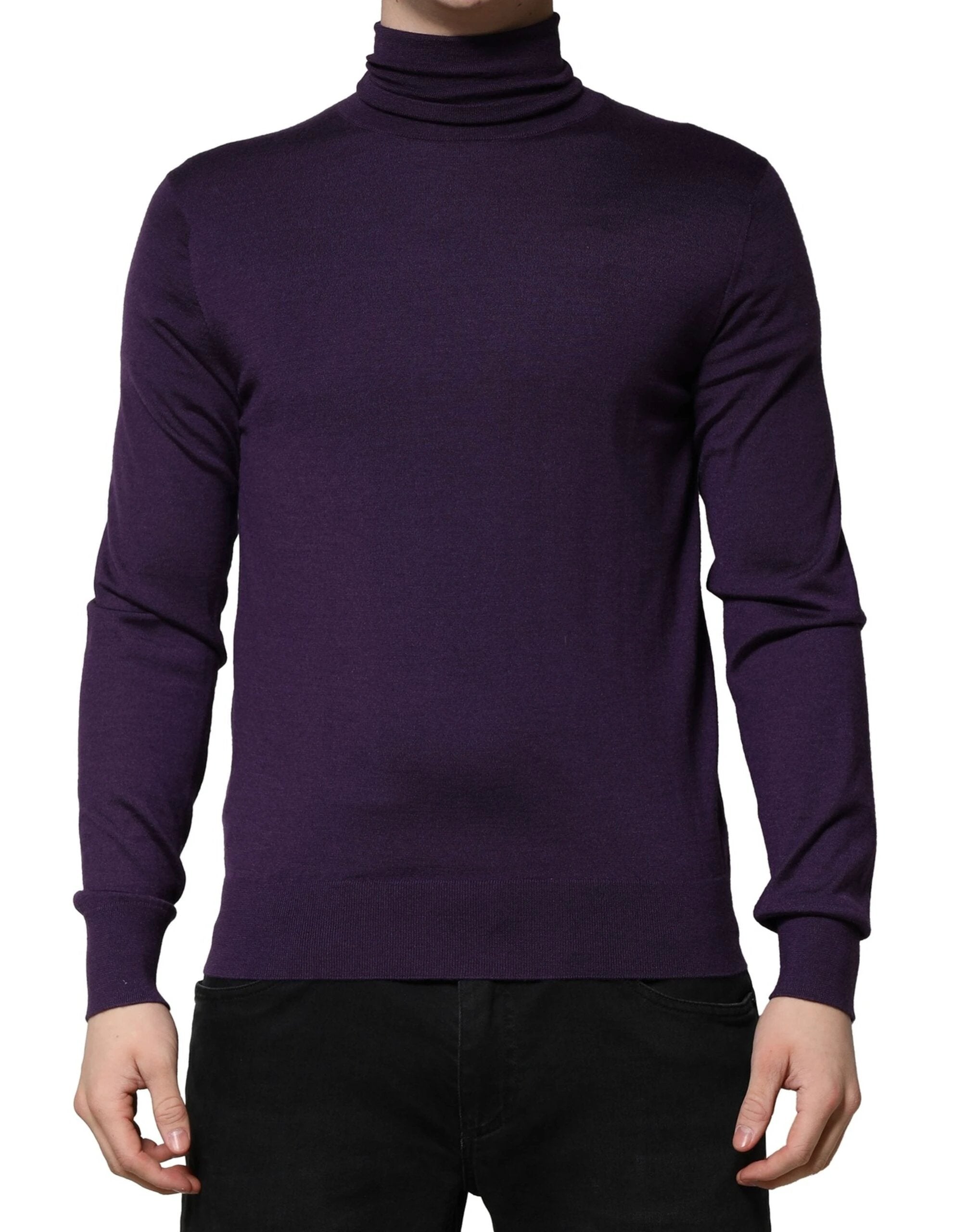 Dolce & Gabbana Purple Cashmere Turtleneck Pullover Sweater by Dolce & Gabbana
