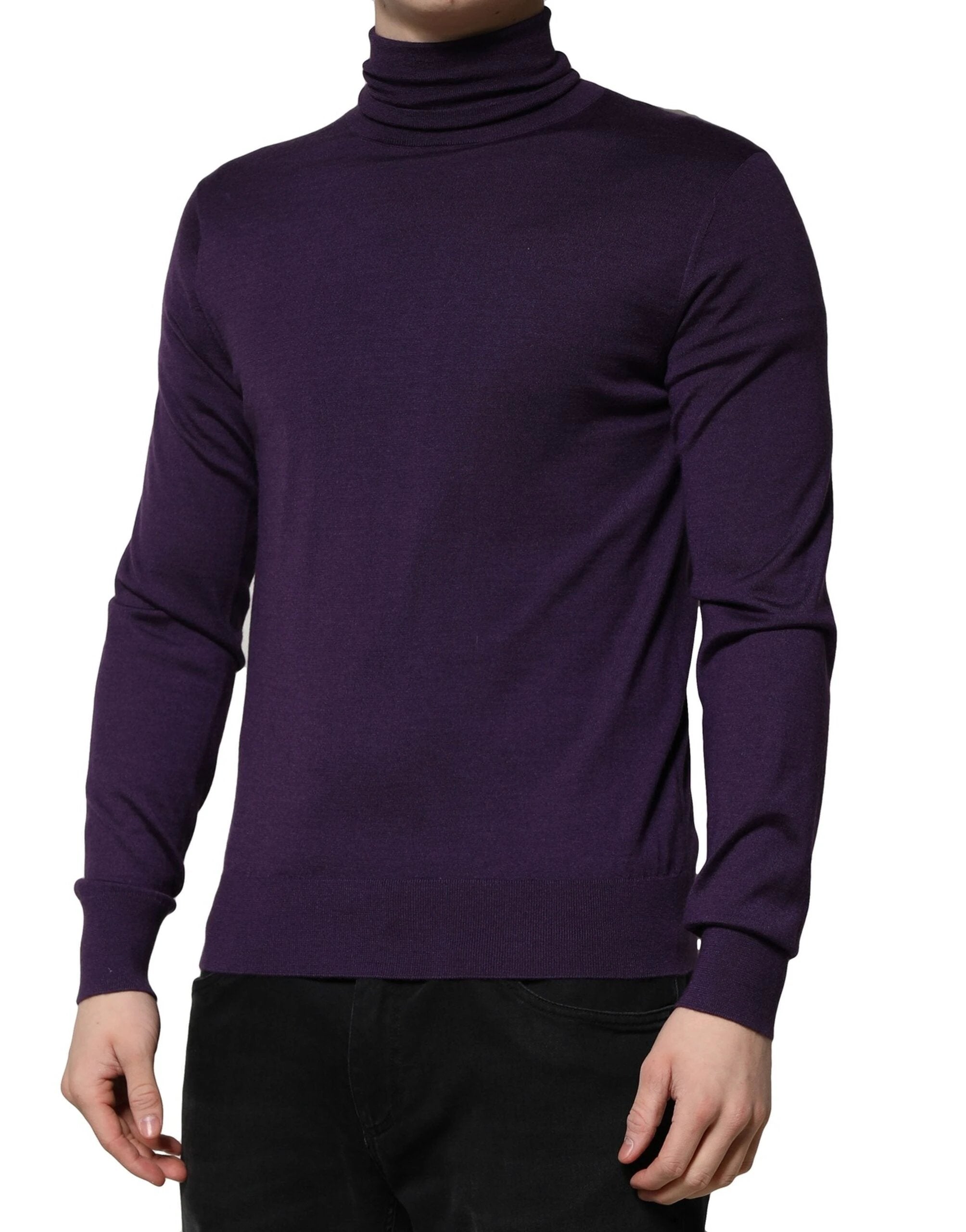 Dolce & Gabbana Purple Cashmere Turtleneck Pullover Sweater by Dolce & Gabbana