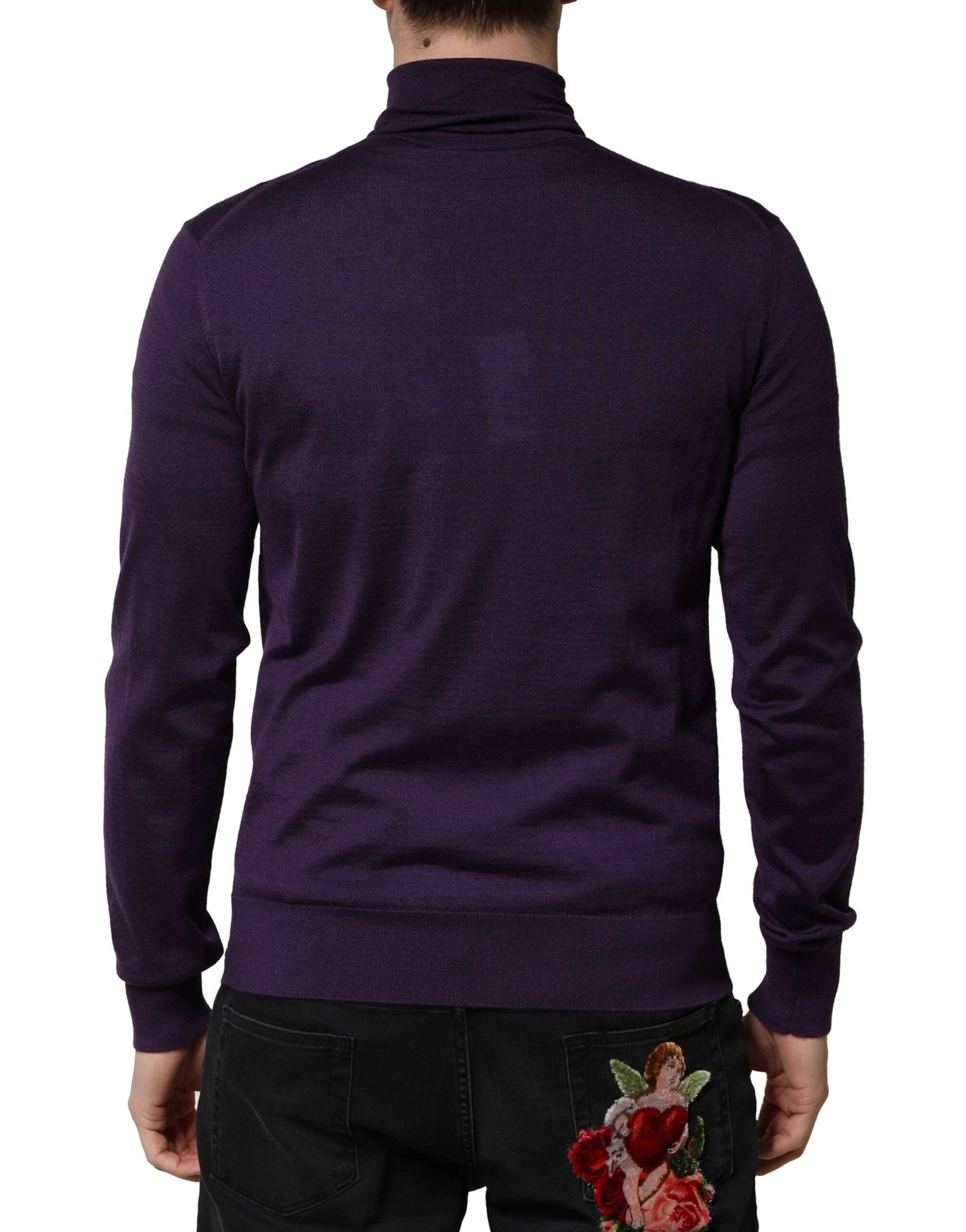 Dolce & Gabbana Purple Cashmere Turtleneck Pullover Sweater by Dolce & Gabbana