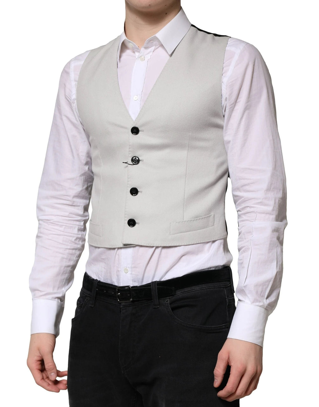 Dolce & Gabbana Gray Wool Dress Formal Men Waistcoat Vest by Dolce & Gabbana