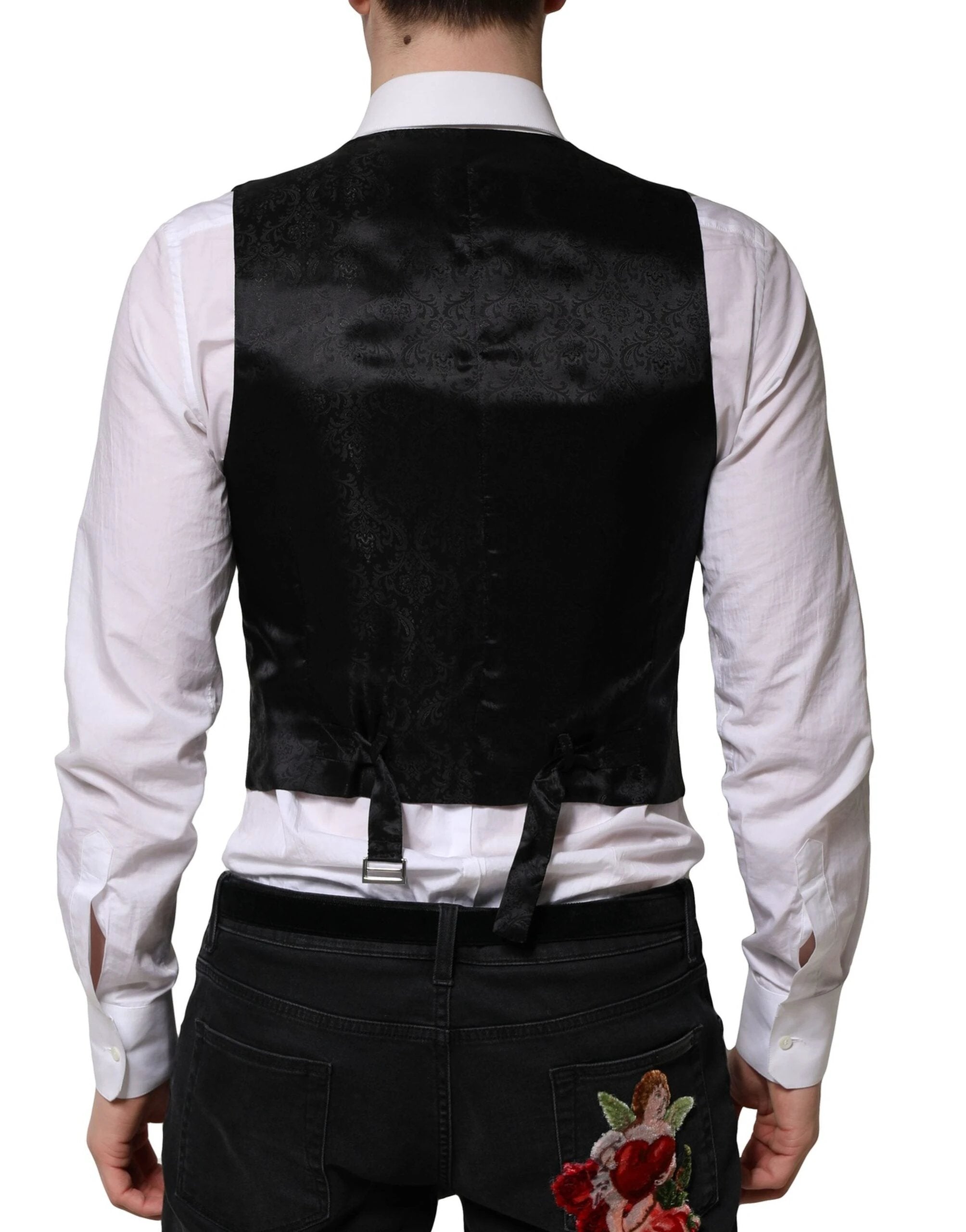 Dolce & Gabbana Gray Wool Dress Formal Men Waistcoat Vest by Dolce & Gabbana