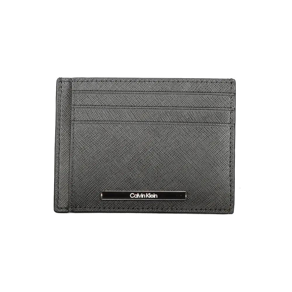 Calvin Klein Black Leather Mens Wallet Holder