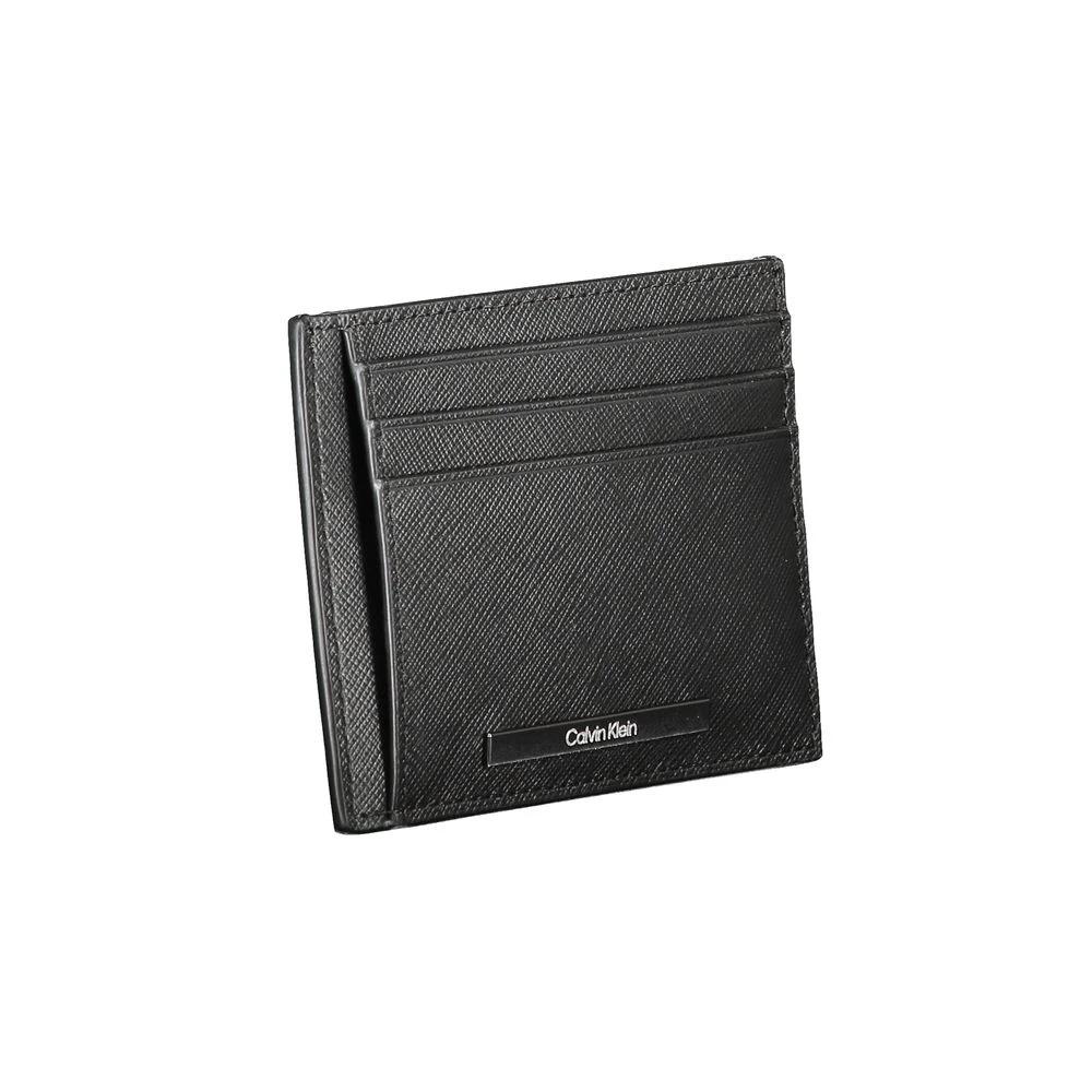 Calvin Klein Black Leather Mens Wallet Holder