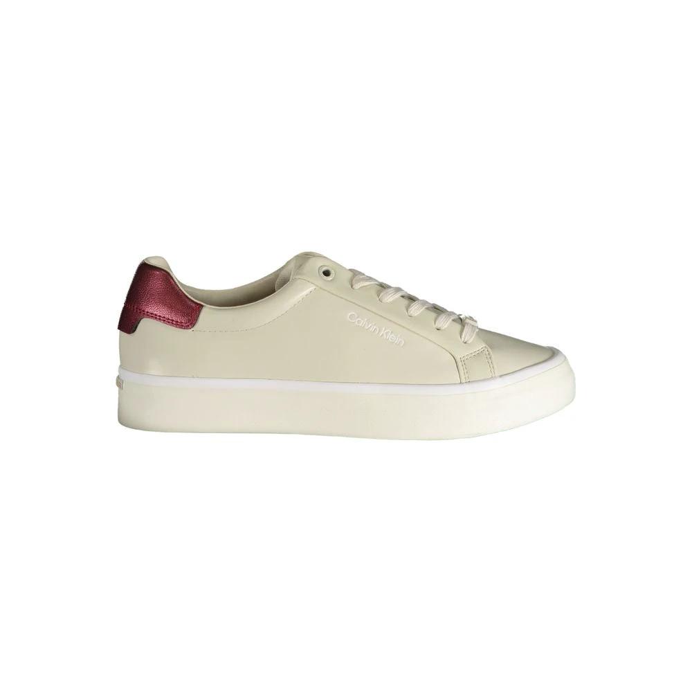 Baskets Calvin Klein en cuir beige pour femme