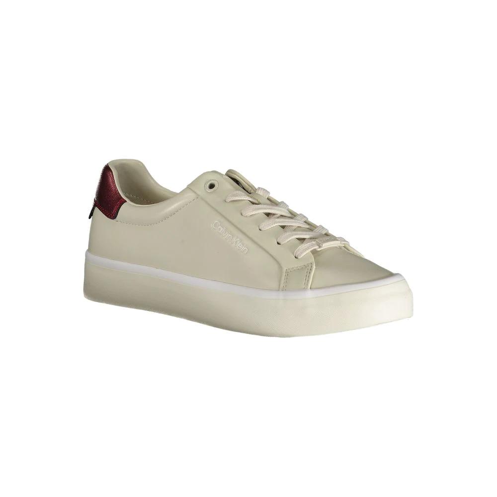 Baskets Calvin Klein en cuir beige pour femme