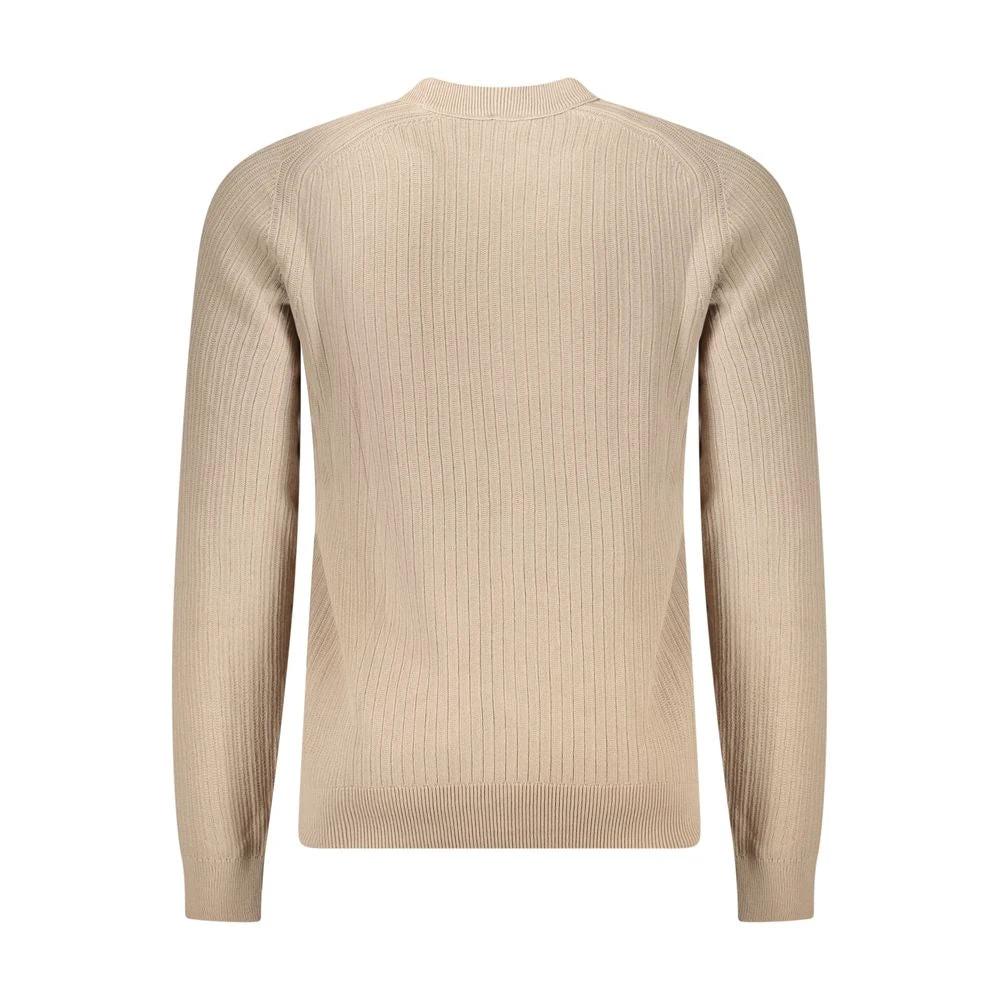 Hugo Boss Beige Cotton Men Sweater Hugo Boss