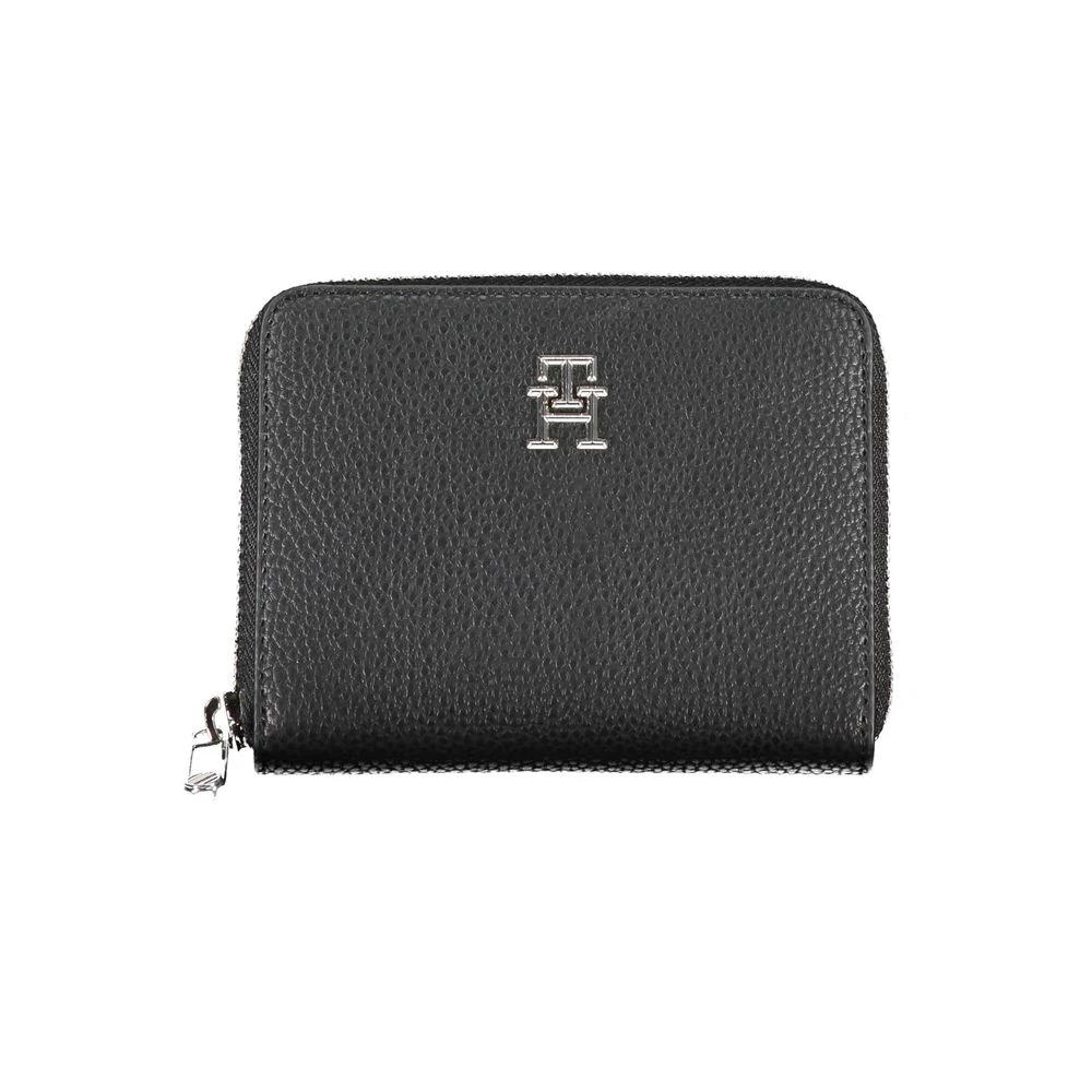 Portefeuille Tommy Hilfiger pour femme en polyuréthane noir