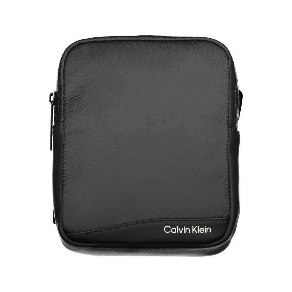 Calvin Klein Sleek Black Recycled Polyester Shoulder Bag by Calvin Klein