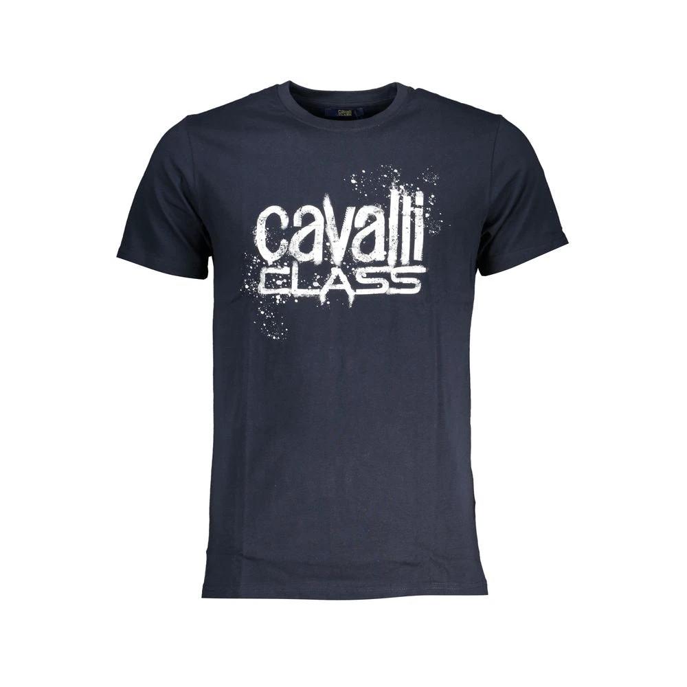 Cavalli Class Blu Cotton Men T-Shirt by Cavalli Class
