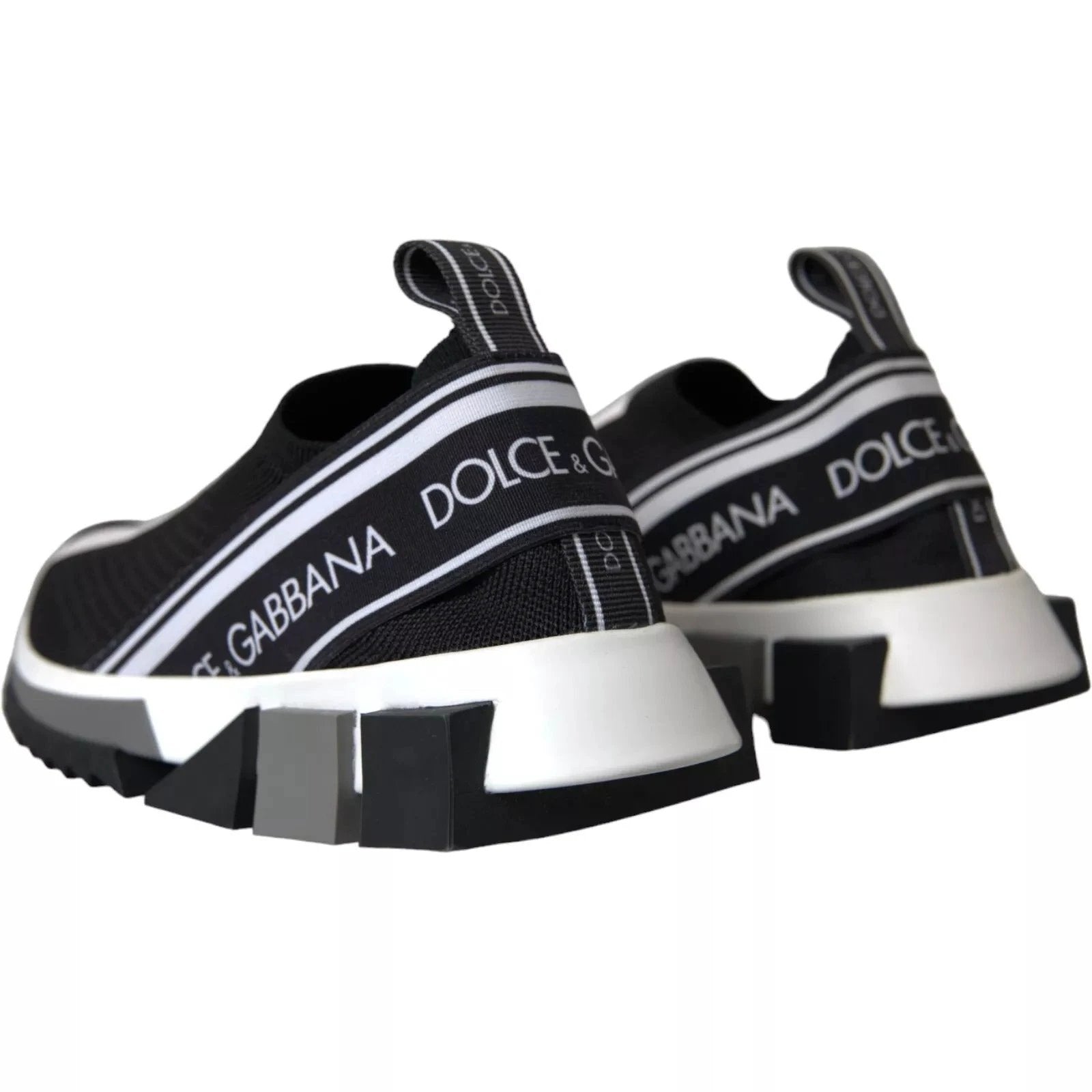 Dolce & Gabbana Black White Slip On Sorrento Sneakers Shoes by Dolce & Gabbana
