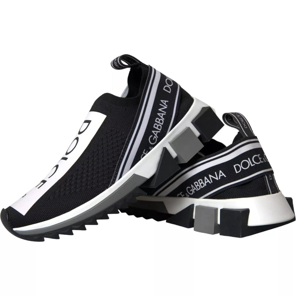 Dolce & Gabbana Black White Slip On Sorrento Sneakers Shoes by Dolce & Gabbana