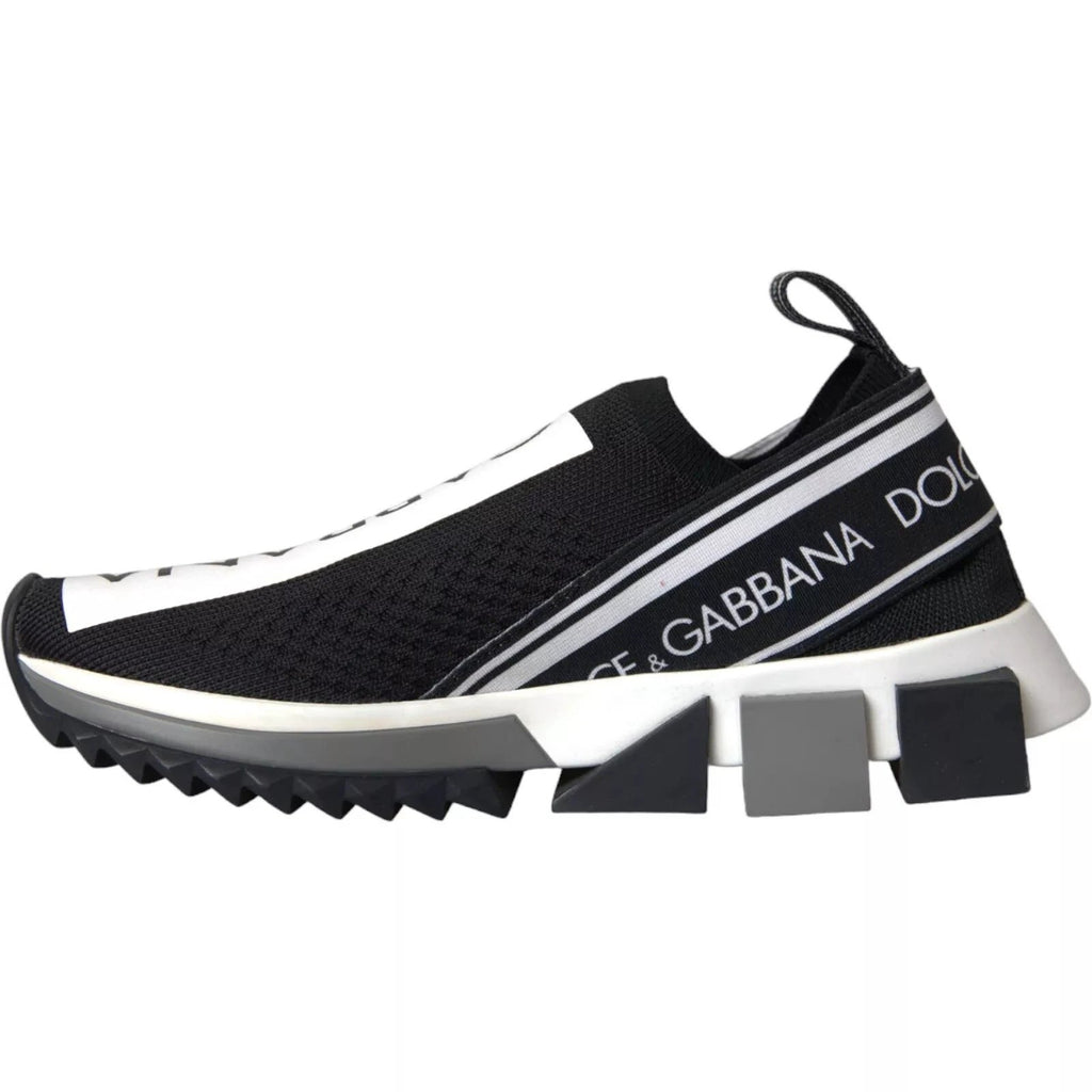 Dolce & Gabbana Black White Slip On Sorrento Sneakers Shoes by Dolce & Gabbana