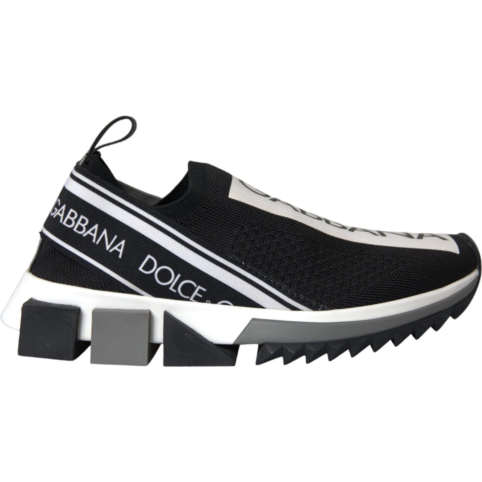 Dolce & Gabbana Black White Slip On Sorrento Sneakers Shoes by Dolce & Gabbana