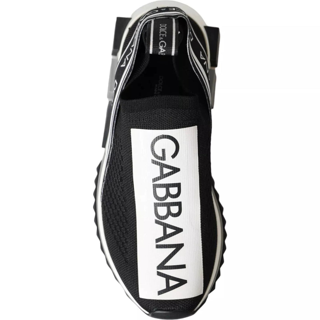 Dolce & Gabbana Black White Slip On Sorrento Sneakers Shoes by Dolce & Gabbana