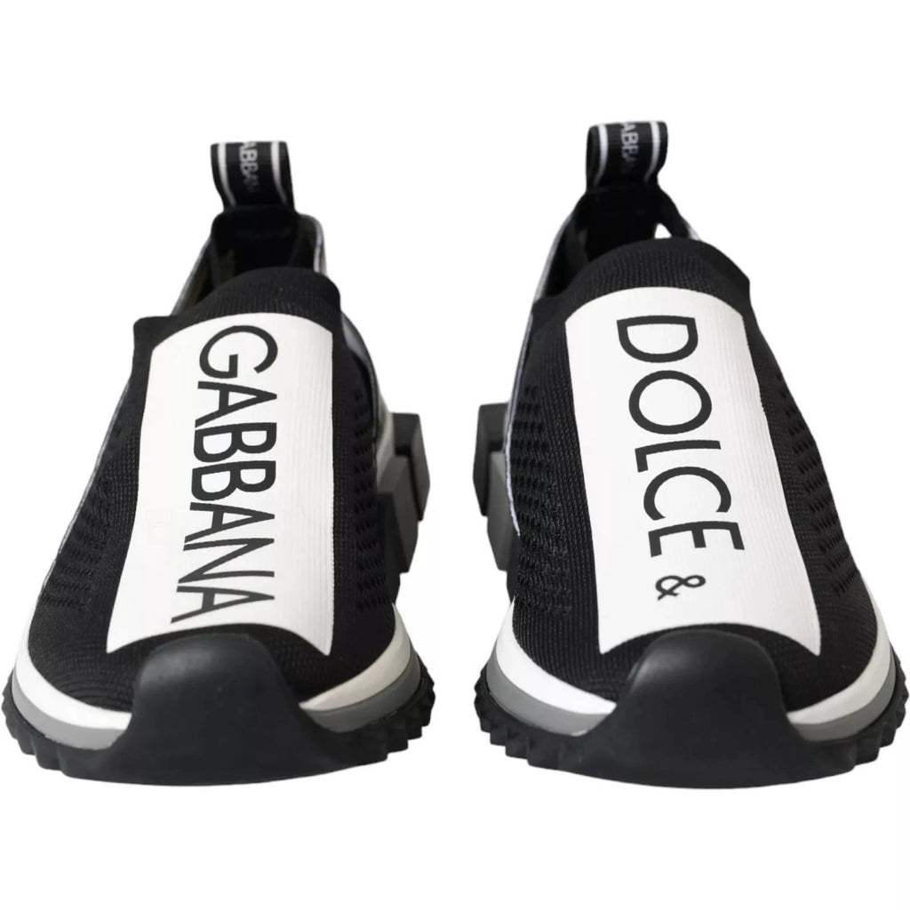 Dolce & Gabbana Black White Slip On Sorrento Sneakers Shoes by Dolce & Gabbana