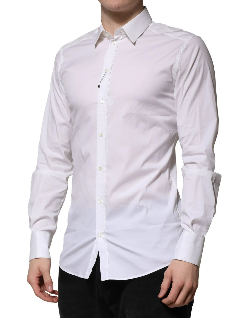 Dolce & Gabbana White Cotton GOLD Long Sleeves Formal Shirt by Dolce & Gabbana