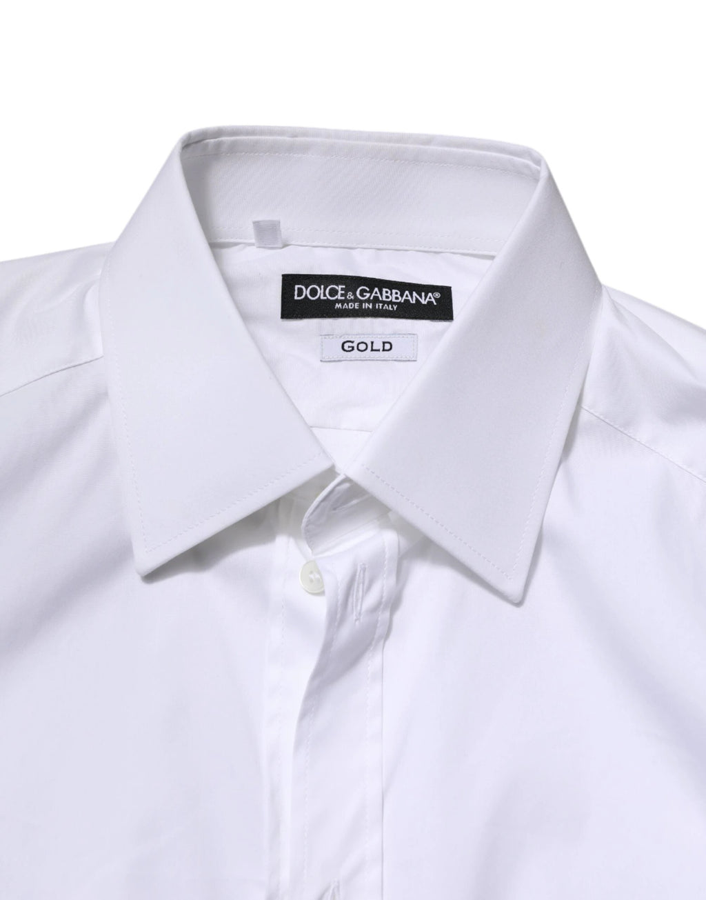 Dolce & Gabbana White Cotton GOLD Long Sleeves Formal Shirt by Dolce & Gabbana