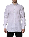 Dolce & Gabbana White Cotton GOLD Long Sleeves Formal Shirt by Dolce & Gabbana