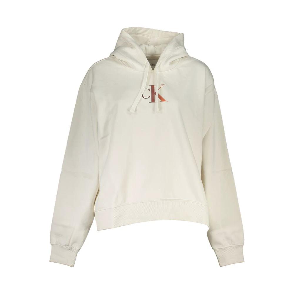 Sweat-shirt Calvin Klein blanc en coton pour femme