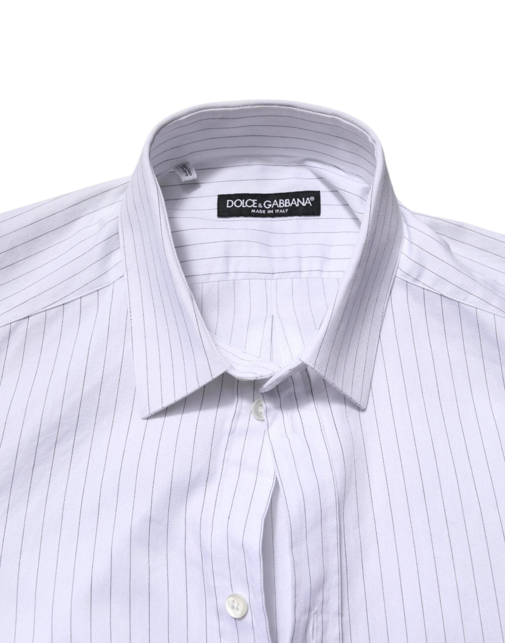 Dolce & Gabbana White Stripes Cotton Long Sleeve Formal Shirt by Dolce & Gabbana