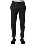 Dolce & Gabbana Gray Cotton Patterned Formal Pants by Dolce & Gabbana