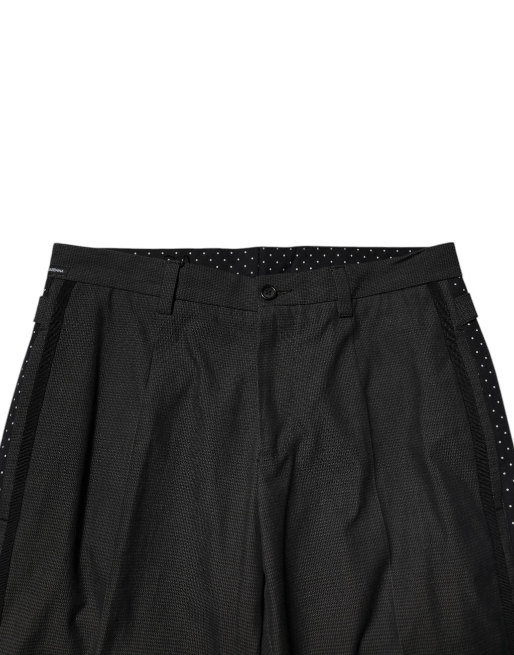 Dolce & Gabbana Gray Cotton Patterned Formal Pants by Dolce & Gabbana