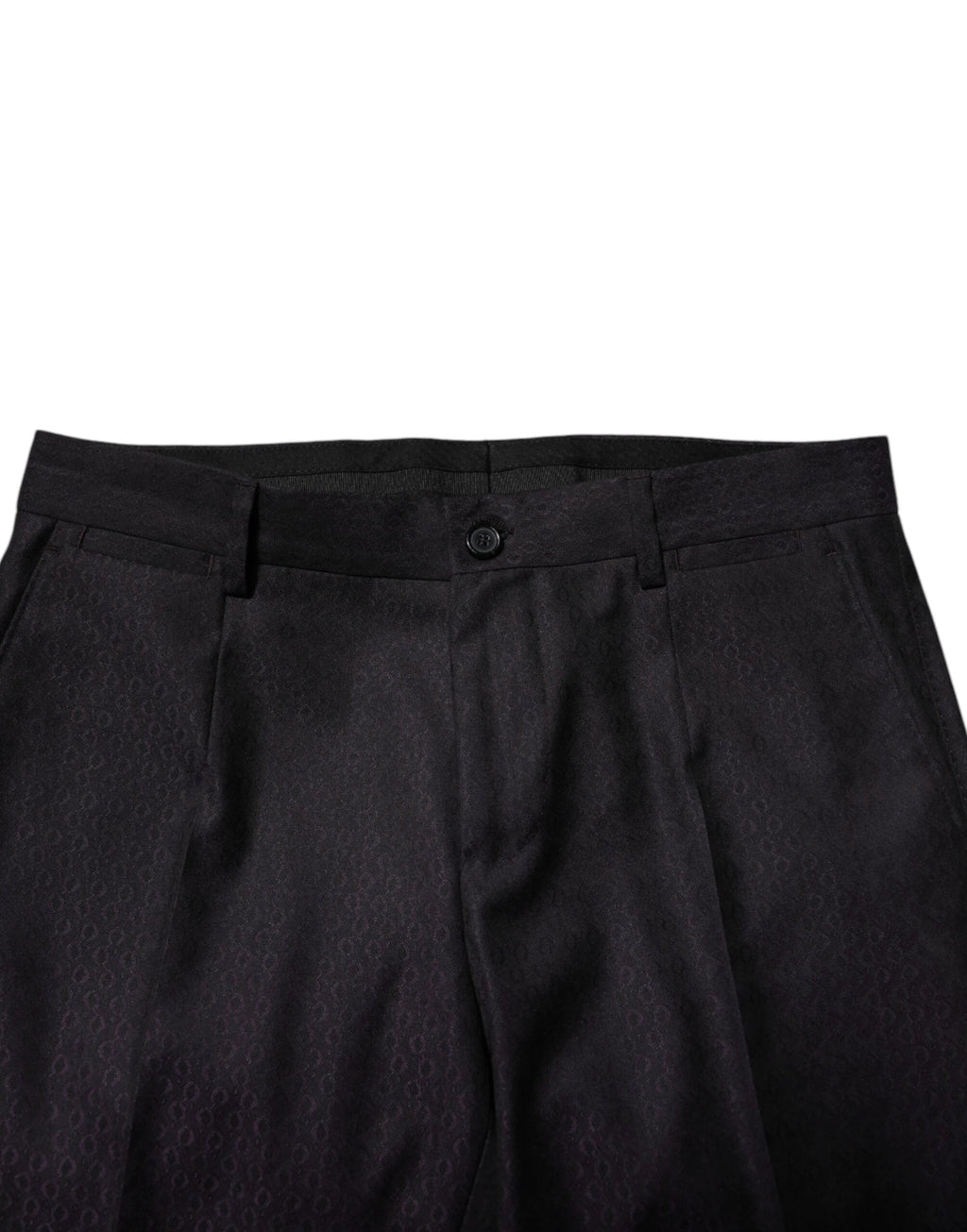 Dolce & Gabbana Black Wool Patterned Formal Pants by Dolce & Gabbana
