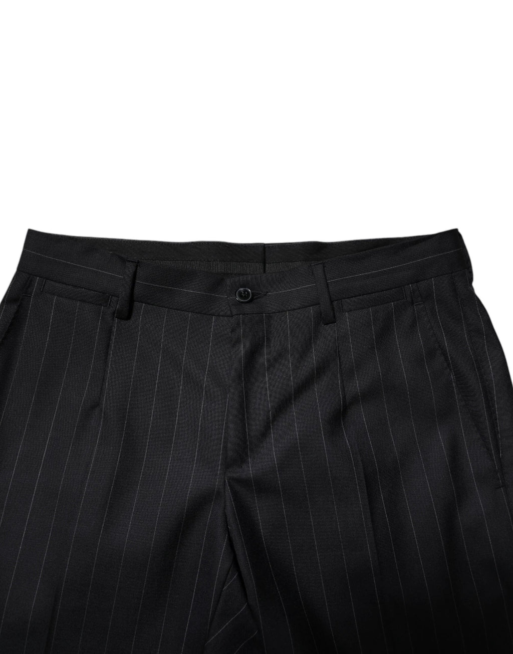 Dolce & Gabbana Black Wool Striped Formal Pants by Dolce & Gabbana