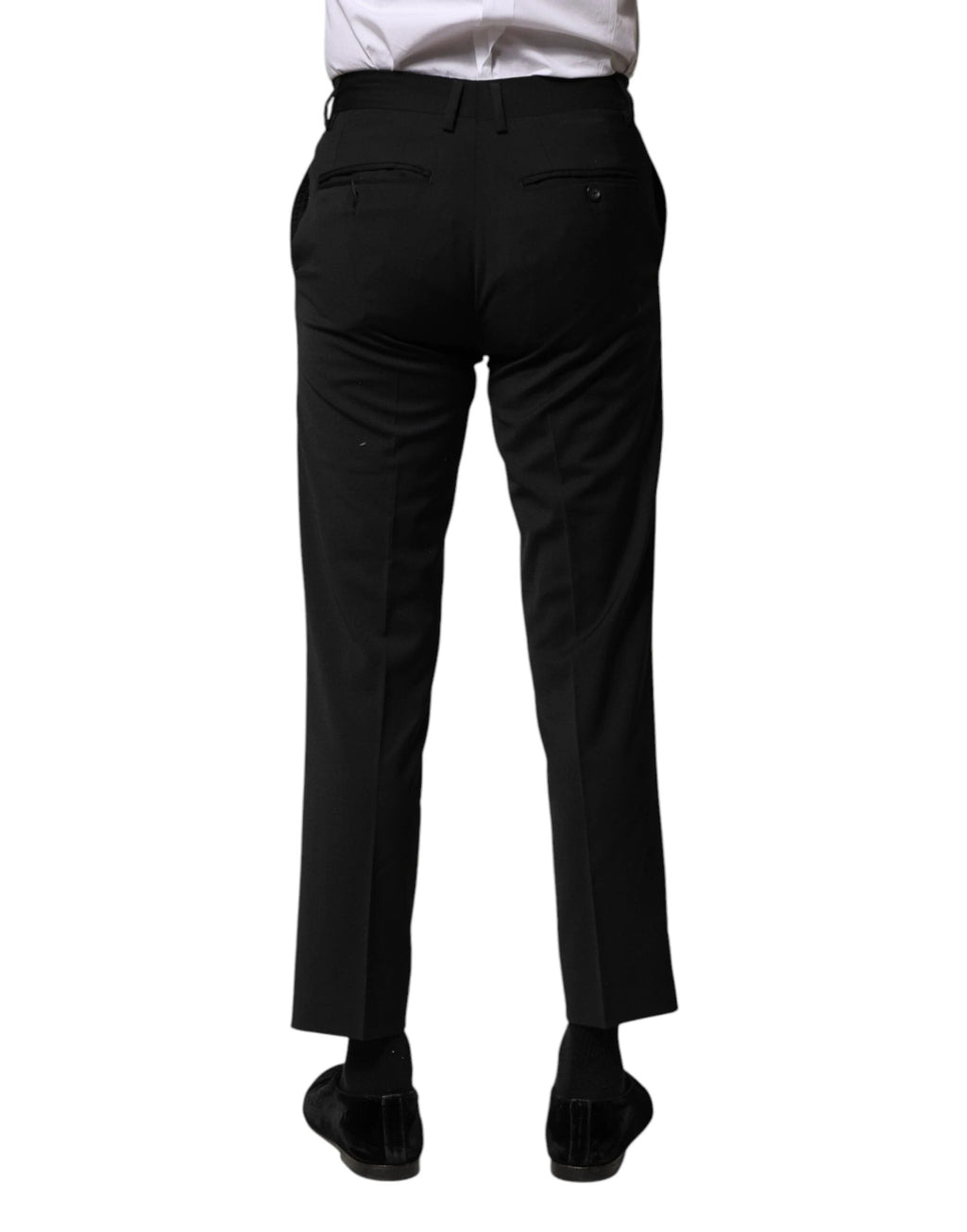 Dolce & Gabbana Black Wool Formal Men Cropped Pants by Dolce & Gabbana