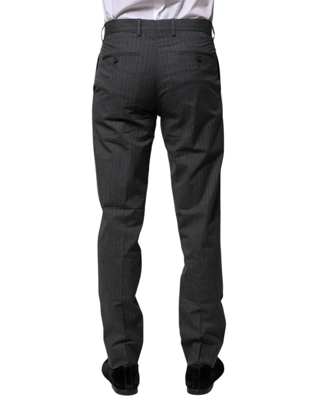 Dolce & Gabbana Gray Striped Cotton Formal Pants by Dolce & Gabbana