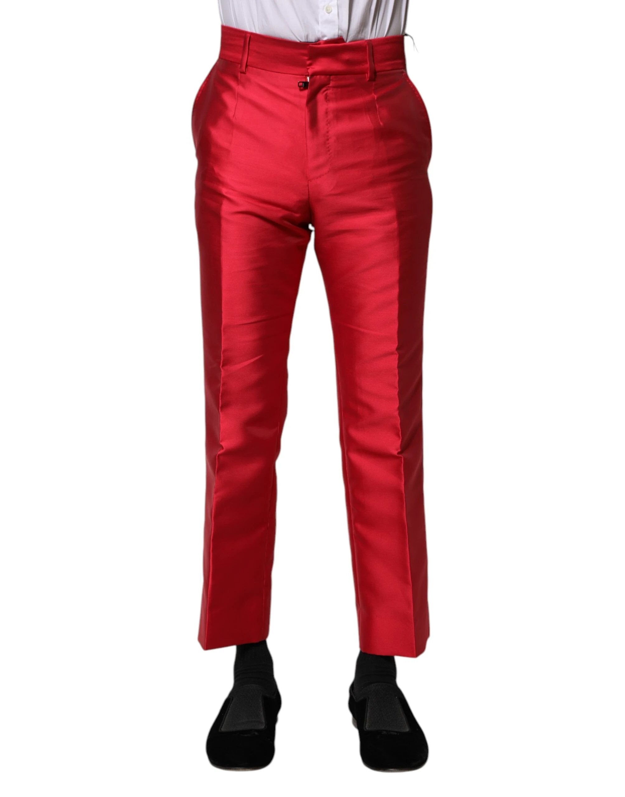 Dolce & Gabbana Red Polyester Cropped Dress Pants by Dolce & Gabbana