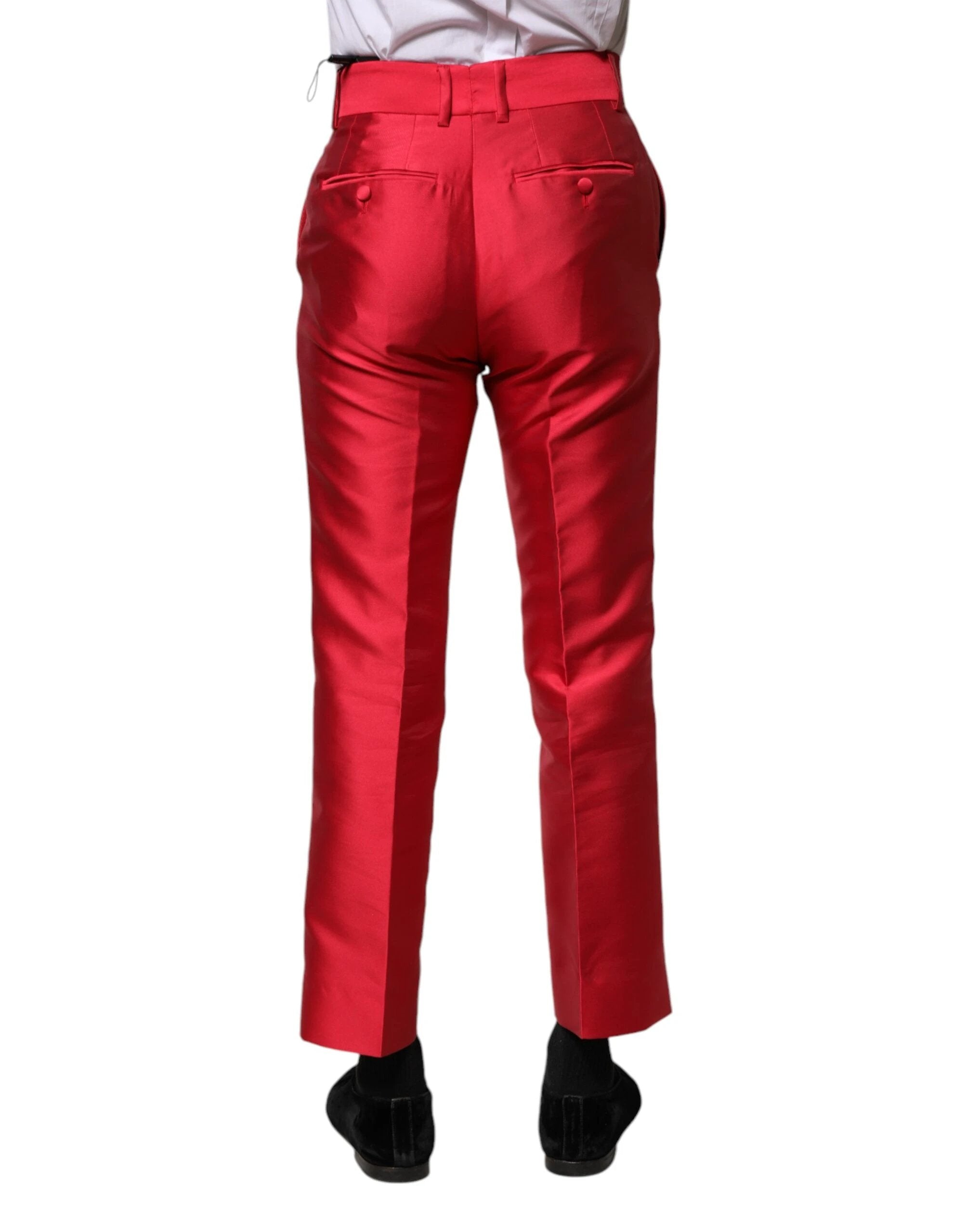 Dolce & Gabbana Red Polyester Cropped Dress Pants by Dolce & Gabbana