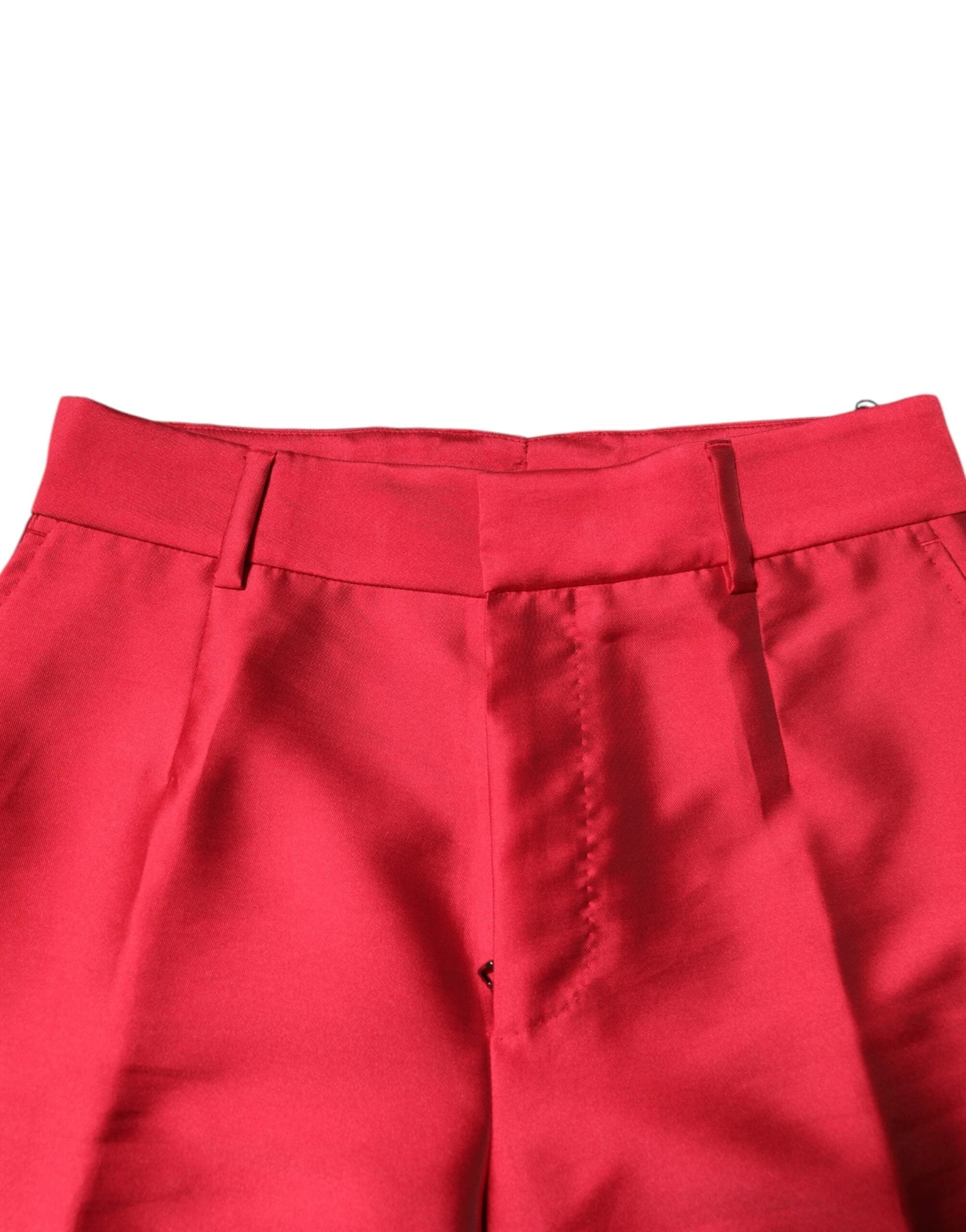 Dolce & Gabbana Red Polyester Cropped Dress Pants by Dolce & Gabbana