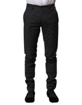 Dolce & Gabbana Gray Striped Cotton Formal Pants by Dolce & Gabbana