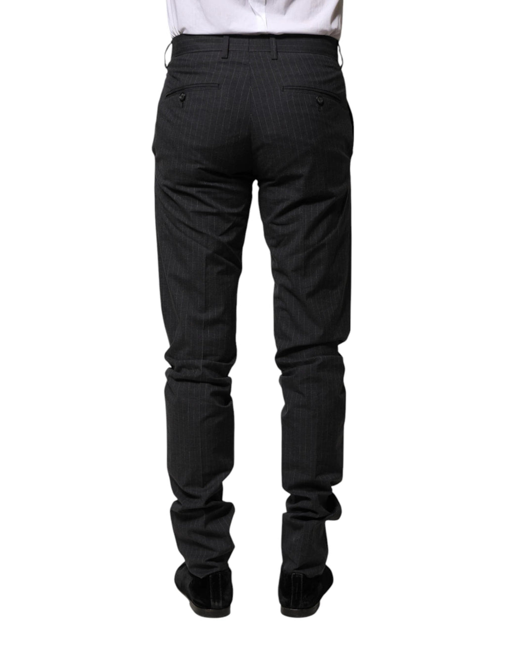 Dolce & Gabbana Gray Striped Cotton Formal Pants by Dolce & Gabbana