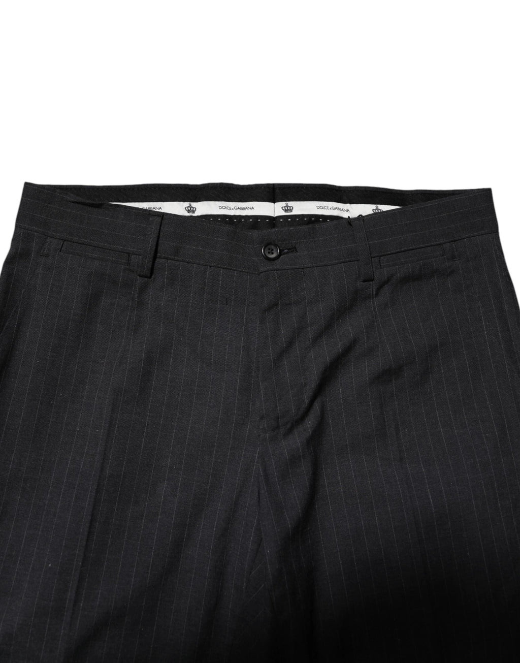 Dolce & Gabbana Gray Striped Cotton Formal Pants by Dolce & Gabbana