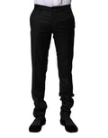 Dolce & Gabbana Black Wool Formal Men Slim Pants by Dolce & Gabbana