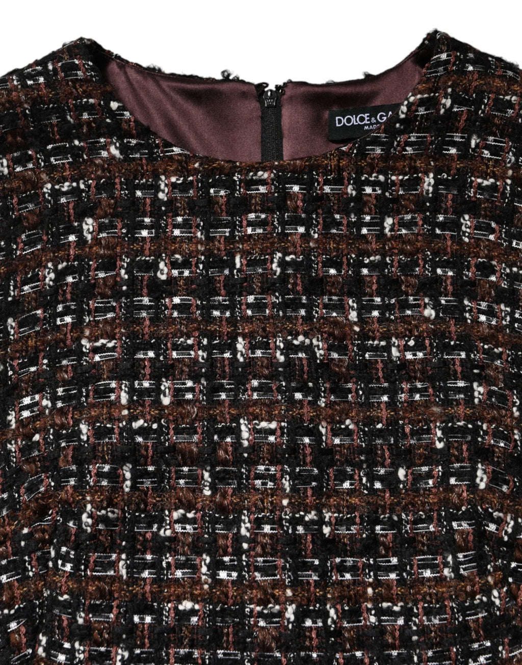 Dolce & Gabbana Multicolor Sleeveless Mini Tweed A-line Dress by Dolce & Gabbana