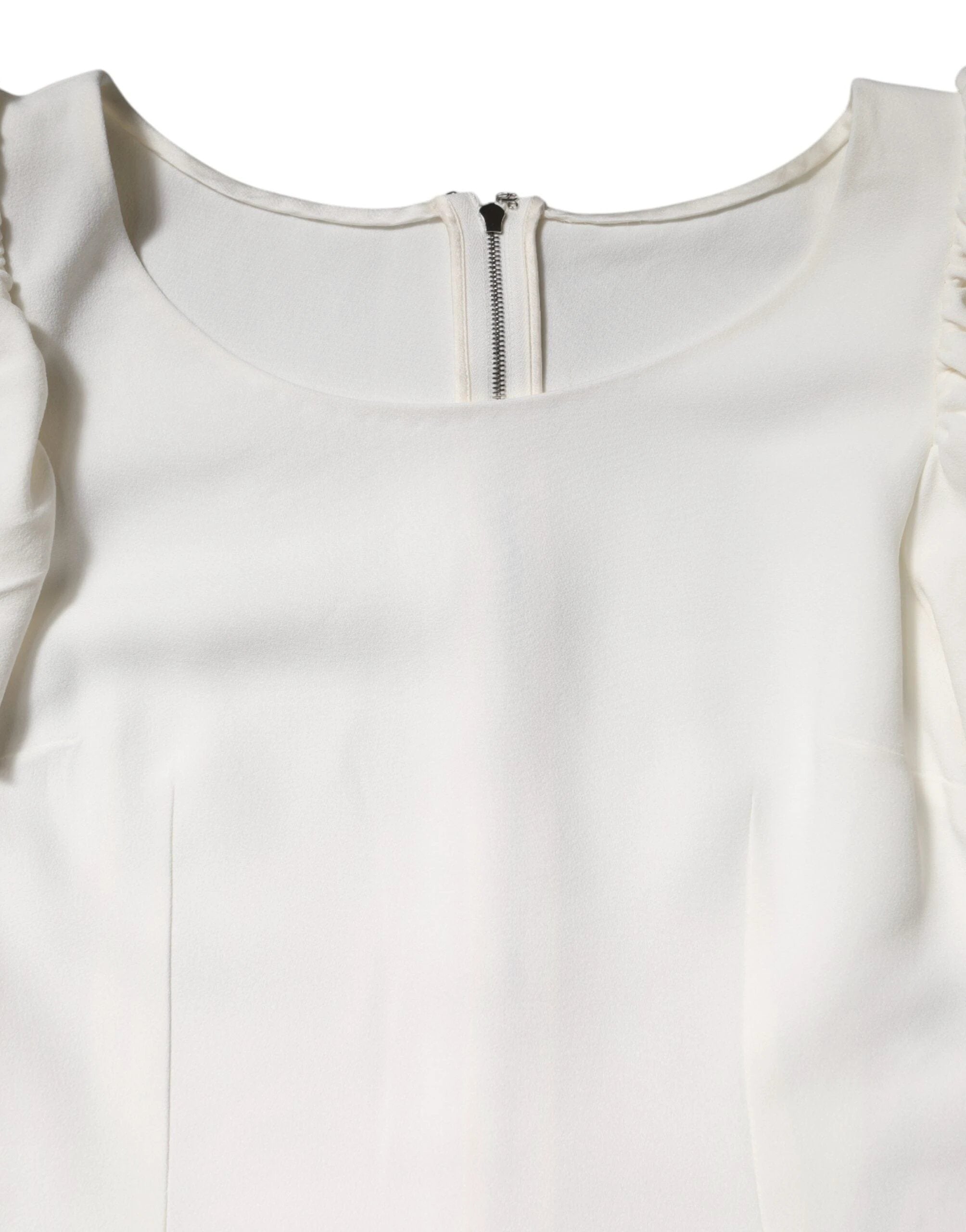 Dolce & Gabbana White Viscose Round Neck Short Sleeves Top by Dolce & Gabbana