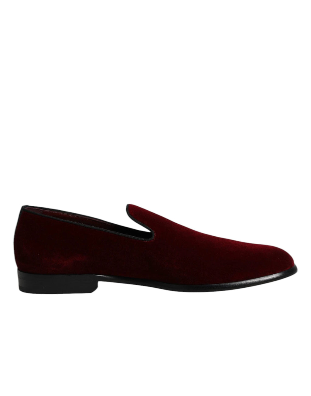 Dolce & Gabbana Red Cotton Velvet Slip On Loafers Formal Shoes by Dolce & Gabbana