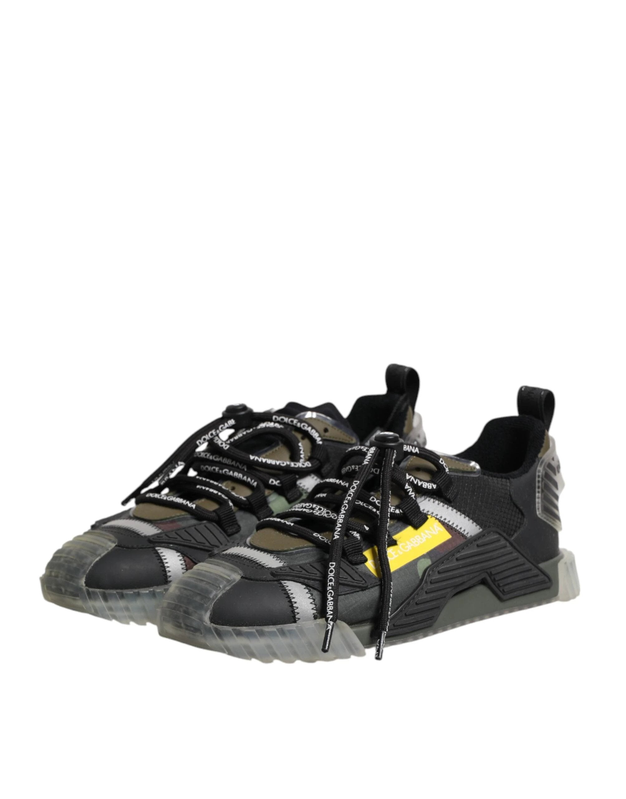 Dolce & Gabbana Multicolor Lace Up Low Top NS1 Sneakers Shoes by Dolce & Gabbana